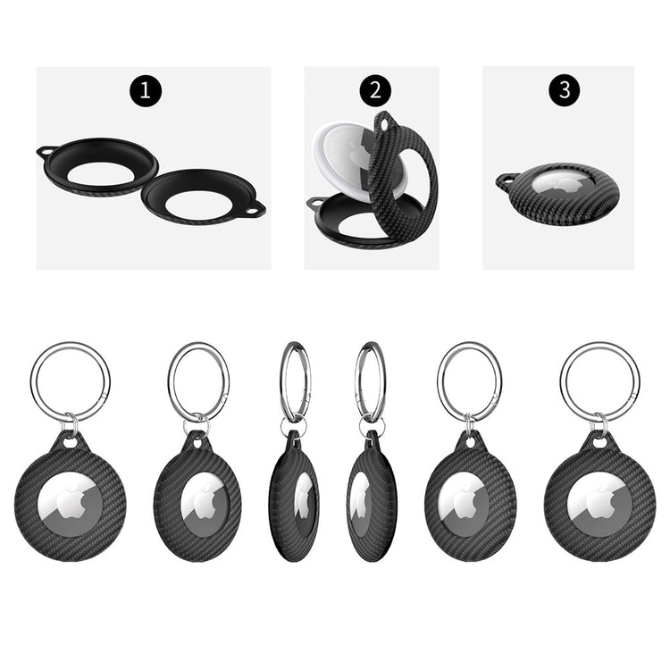 seraCase Carbon Apple AirTag Keychain Case for