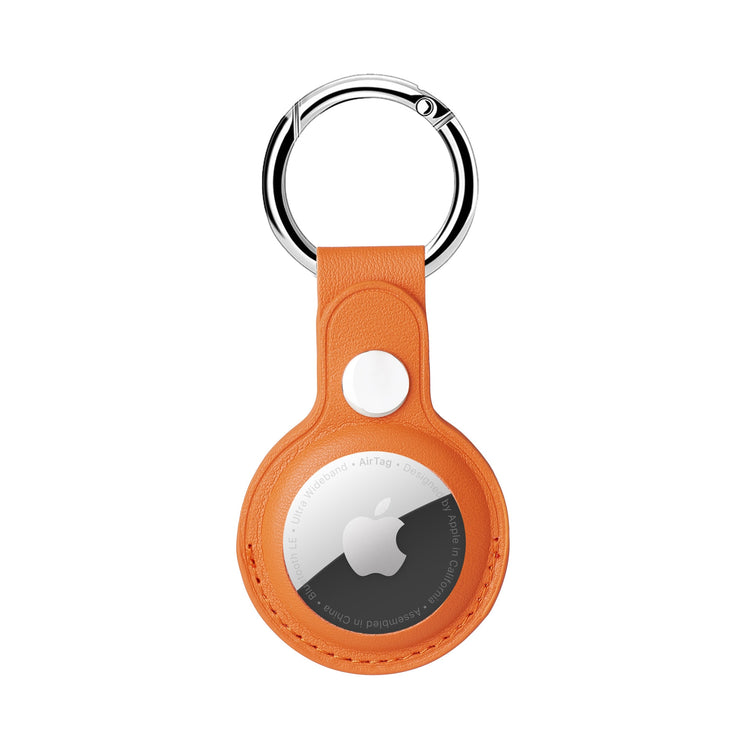 seraCase Handmade Leather Pendant Apple AirTag Holder for Orange