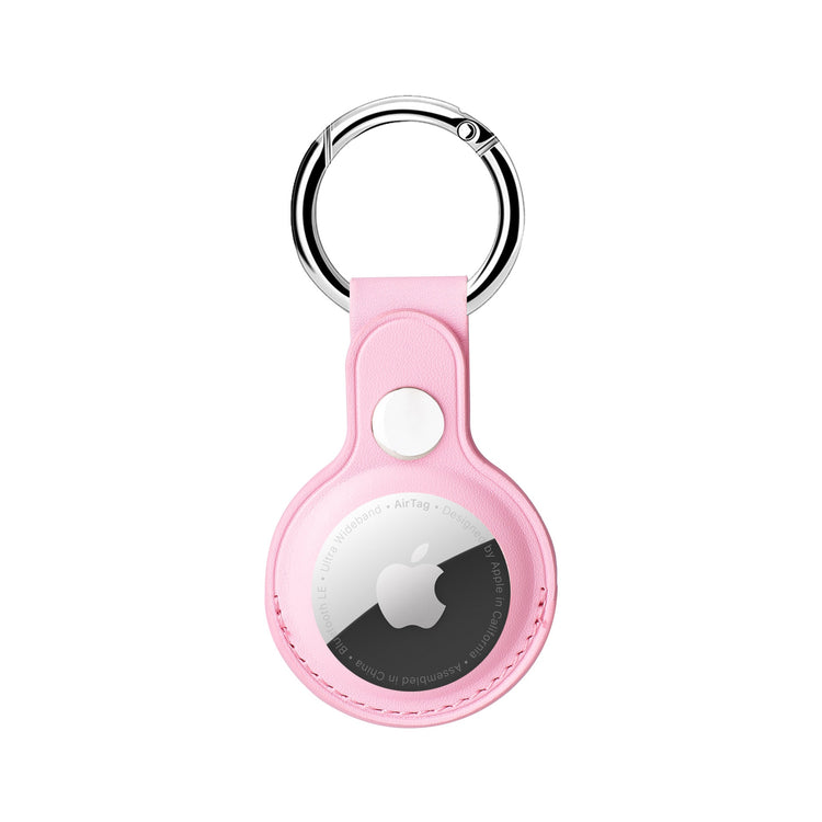 seraCase Handmade Leather Pendant Apple AirTag Holder for Pink