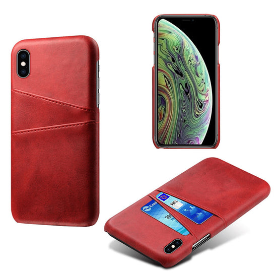 seraCase Leather Card Pocket iPhone Case for iPhone 13 Pro Max / Red