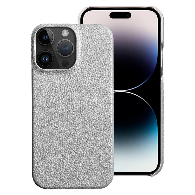 seraCase Genuine Leather Luxury iPhone Case for iPhone 15 Pro Max / Gray