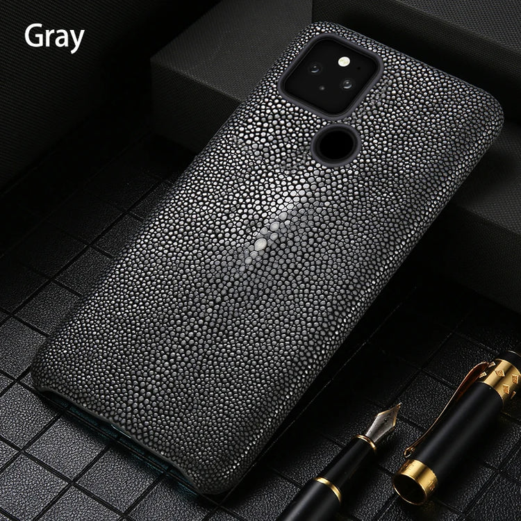 seraCase Genuine Pearl Gourami Leather Protective Case for Google Pixel for Pixel 6 / Grey