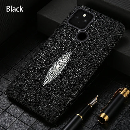 seraCase Genuine Pearl Gourami Leather Protective Case for Google Pixel for Pixel 6 / Black