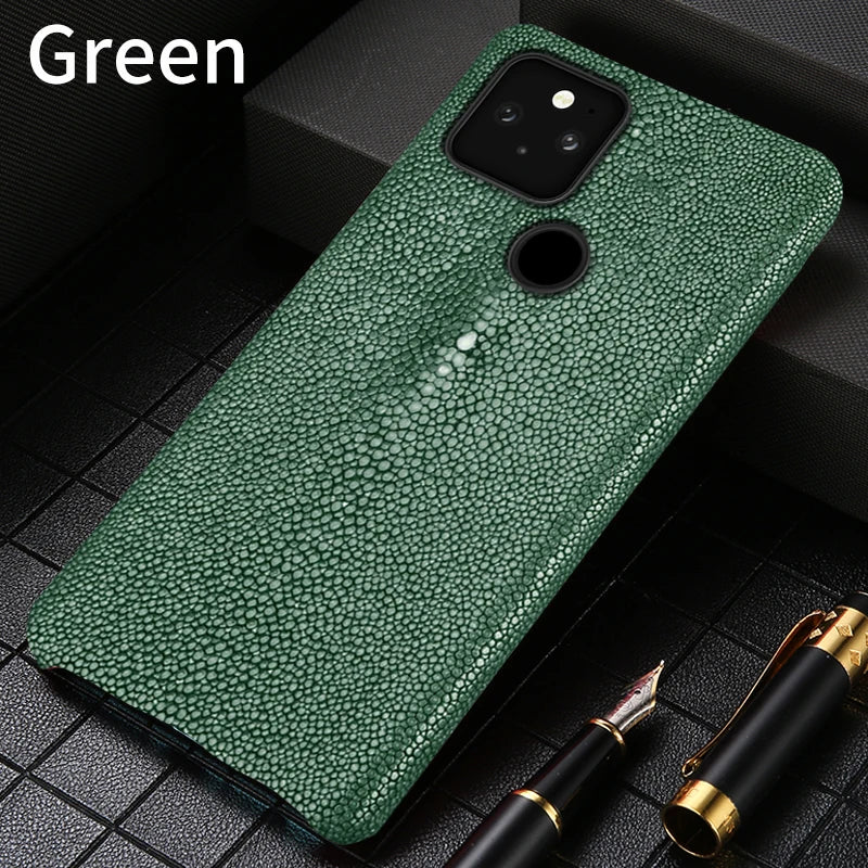 seraCase Genuine Pearl Gourami Leather Protective Case for Google Pixel for Pixel 6 / Green