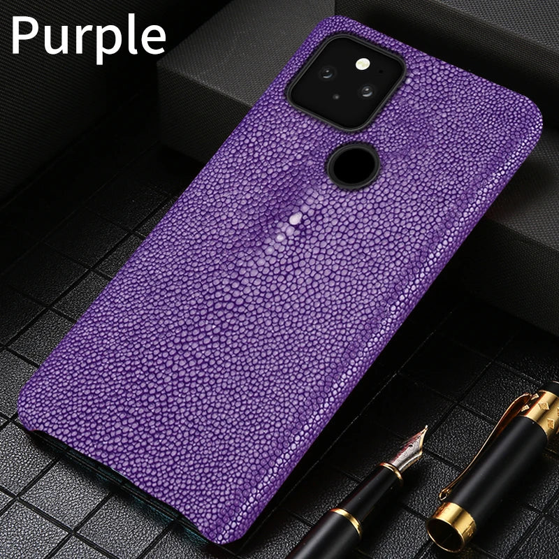 seraCase Genuine Pearl Gourami Leather Protective Case for Google Pixel for Pixel 6 / Purple