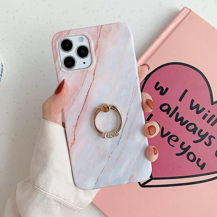seraCase Trendy Marble Ring iPhone Case for