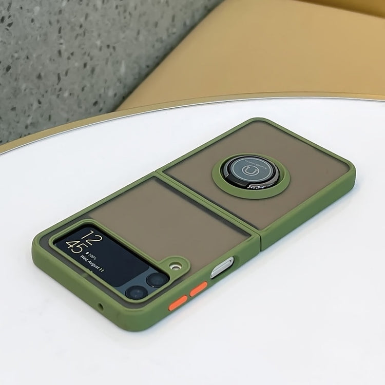 seraCase Shockproof Ring Foldable Samsung Case for Samsung Galaxy Z Flip 3 / Army Green