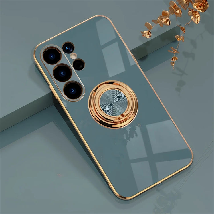 seraCase Cute Electroplated Samsung Case With Ring Holder for Samsung S24 Ultra / Gray