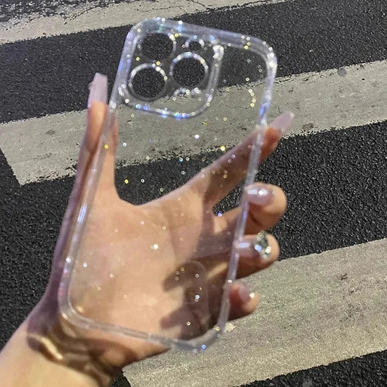 Soft Transparent iPhone Case with Glitter