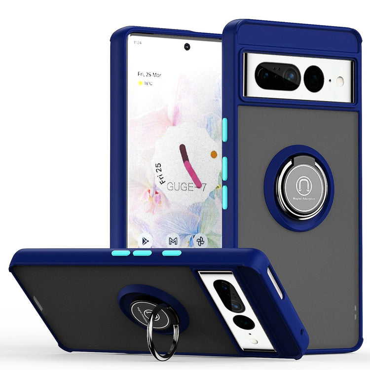 seraCase Sturdy Ring Stand Armor Pixel Case for Google Pixel 7 / Navy Blue