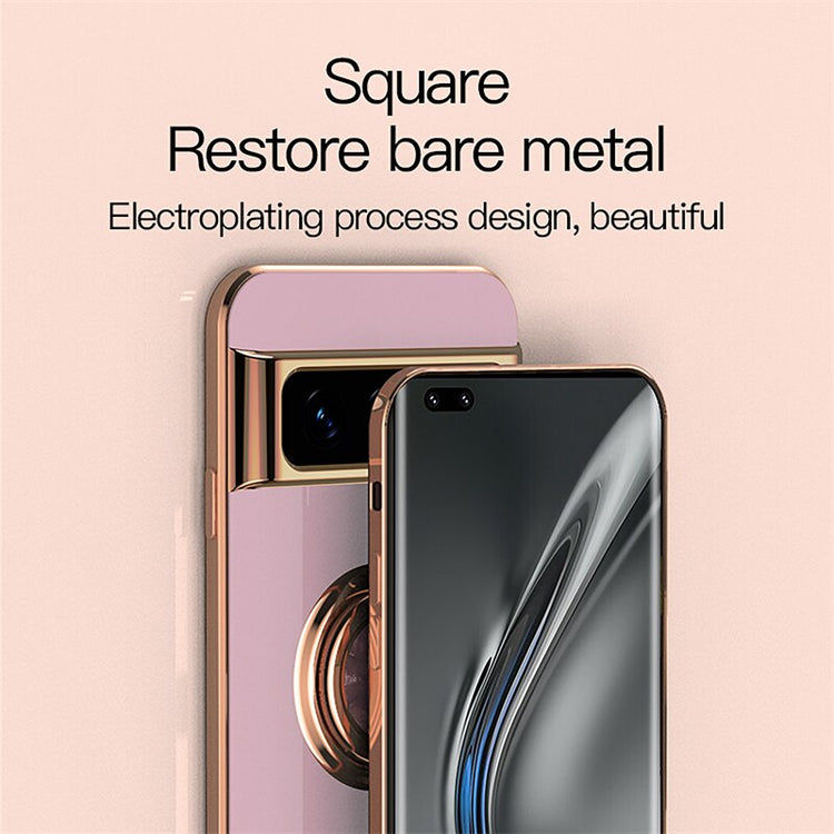 seraCase Luxury Metal Ring Silicon Pixel Case for