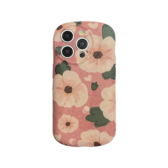 seraCase Beautiful Pink Flowers Soft Round iPhone Case for iPhone 15 Pro Max / Pink