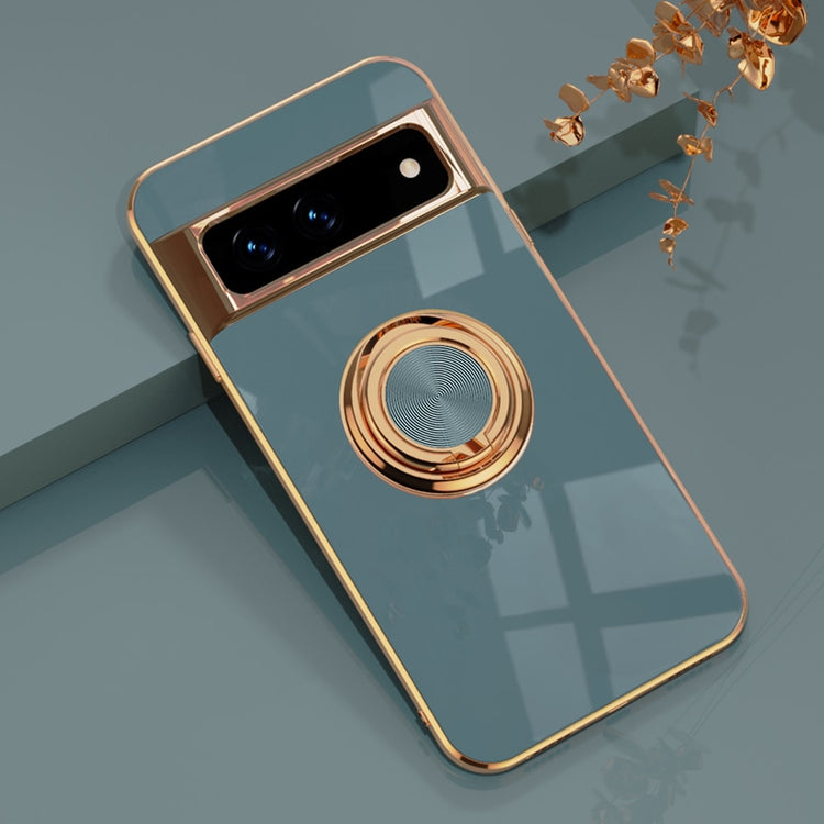 seraCase Luxury Metal Ring Silicon Pixel Case for Google Pixel 7 / Gray