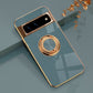 seraCase Luxury Metal Ring Silicon Pixel Case for Google Pixel 7 / Gray