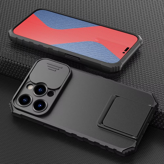 Shockproof Armor iPhone Case with Card Slot and Ring