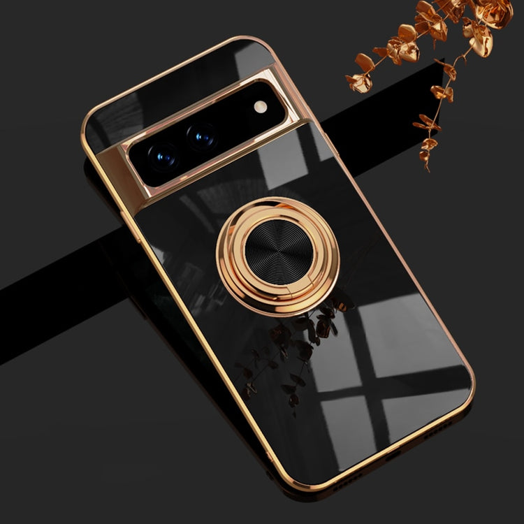 seraCase Luxury Metal Ring Silicon Pixel Case for Google Pixel 7 / Black