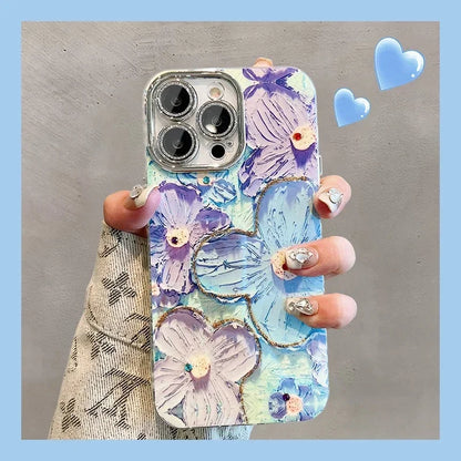 Luxury Glitter Flower Pattern iPhone Case