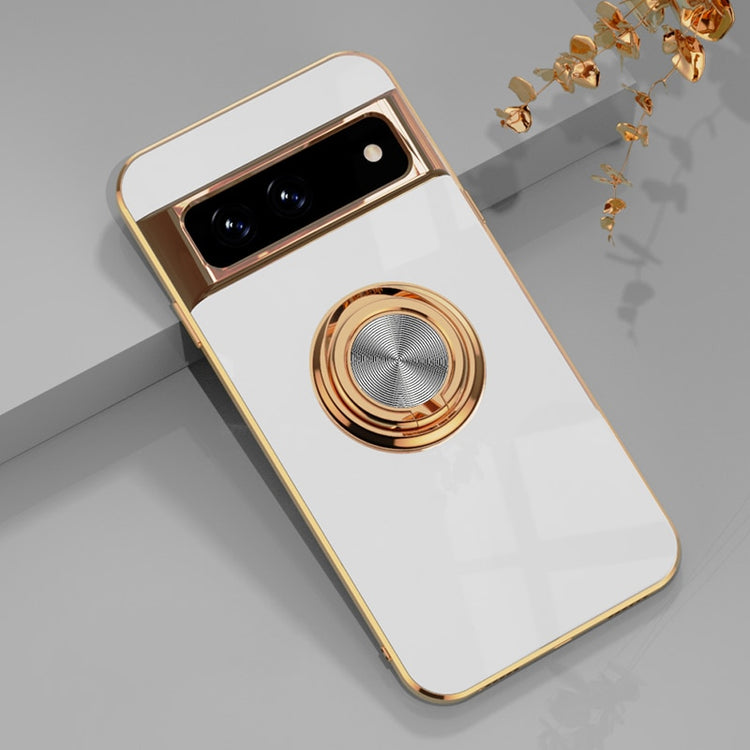 seraCase Luxury Metal Ring Silicon Pixel Case for Google Pixel 7 / White