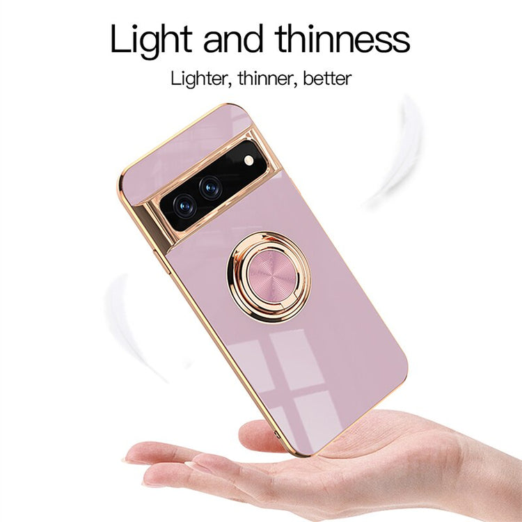 seraCase Luxury Metal Ring Silicon Pixel Case for