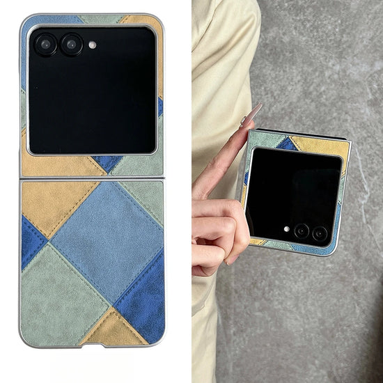 Luxury Leather Stich Flip Phone Case For MOTO Razr