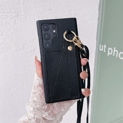 seraCase Luxury Leather Sling Wallet Samsung Case for Samsung A13 5G / Black