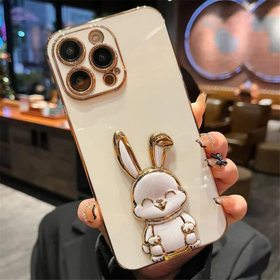 seraCase Cute Rabbit Holder Stand iPhone Case for iPhone 15 Pro Max / White