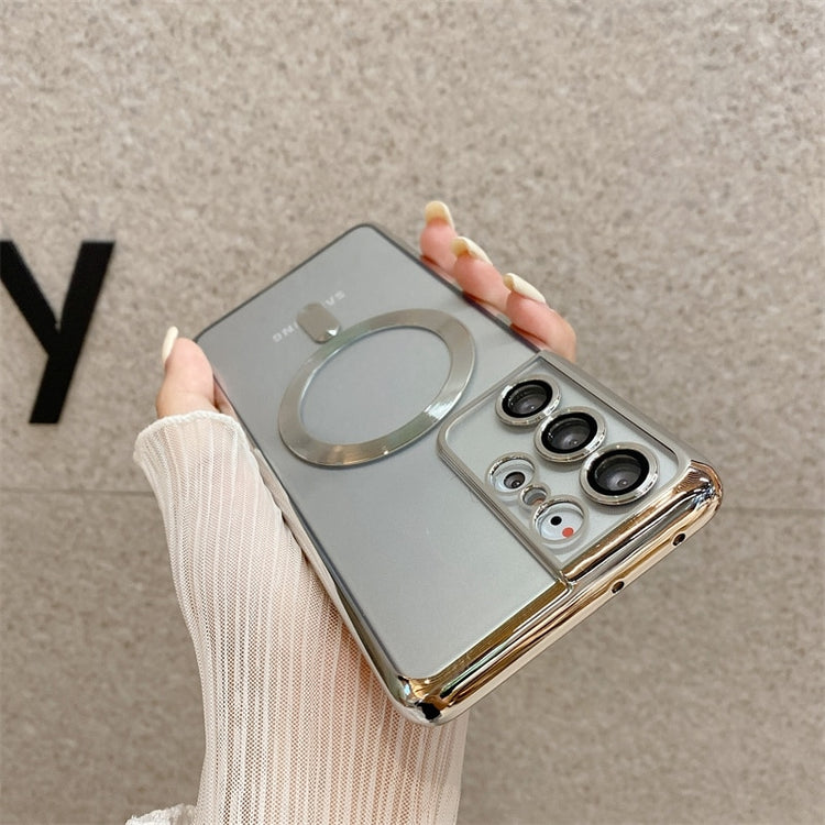 seraCase Transparent Plated MagSafe Samsung Case for Samsung S21 / Silver
