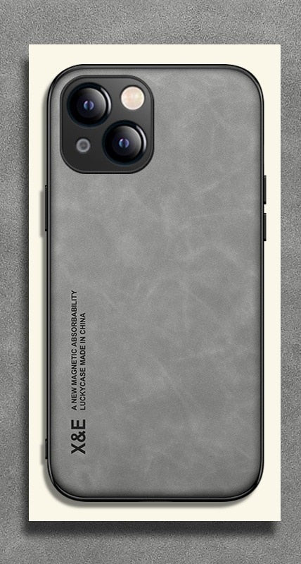 seraCase Rich Matte Leather iPhone Case for iPhone 15 Pro Max / Grey