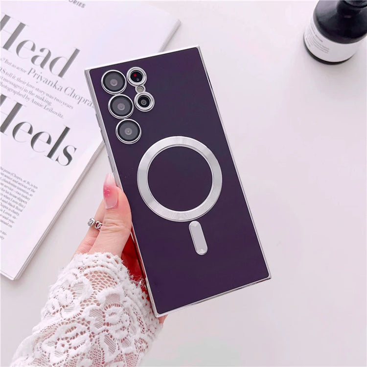 seraCase Luxury Silver Plated MagSafe Case For Samsung Galaxy for For Galaxy S23 Ultra / Dark Purple