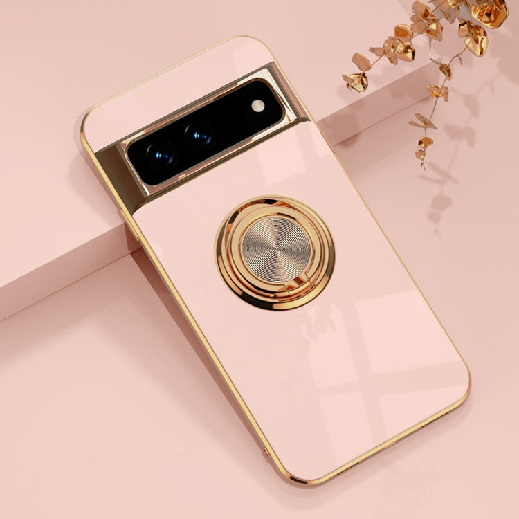 seraCase Luxury Metal Ring Silicon Pixel Case for Google Pixel 7 / Pink