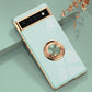 seraCase Luxury Metal Ring Silicon Pixel Case for Google Pixel 7 / Mint Green