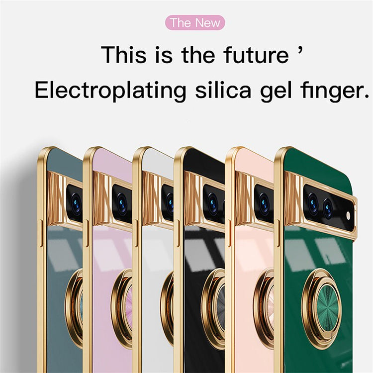 seraCase Luxury Metal Ring Silicon Pixel Case for