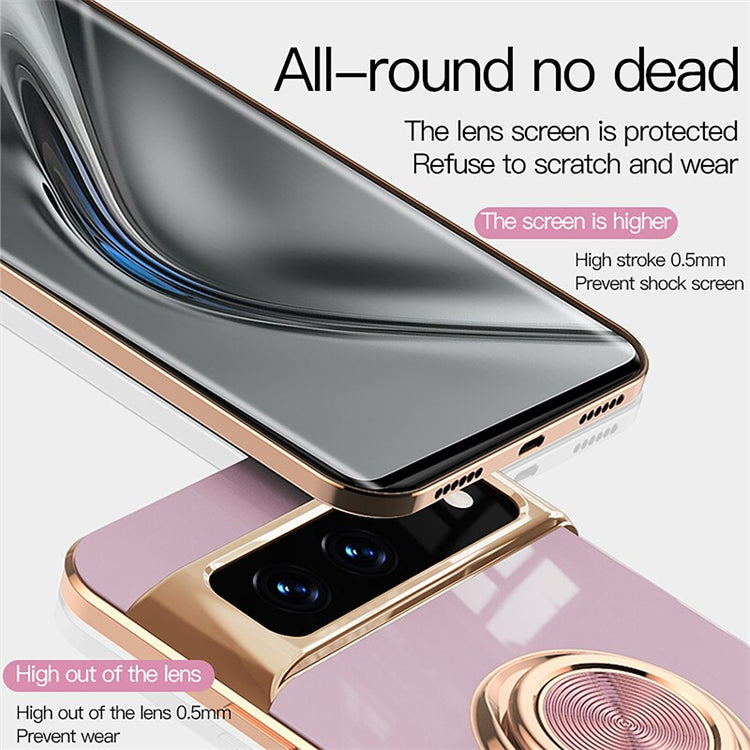 seraCase Luxury Metal Ring Silicon Pixel Case for