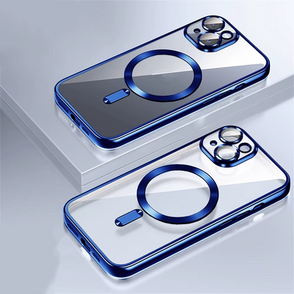 Color Metal Border Transparent MagSafe iPhone Case