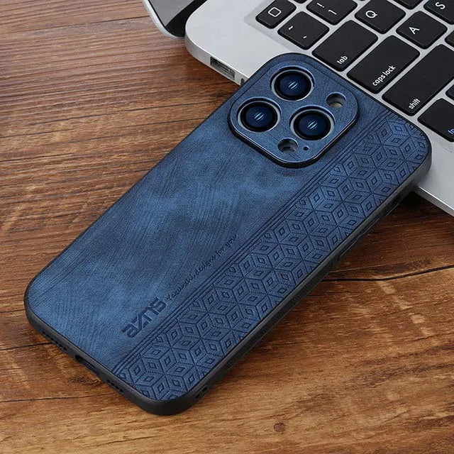 seraCase Retro Leather Elite iPhone Case for iPhone 15 Pro Max / Blue