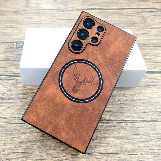 Faux Leather MagSafe Case For Samsung
