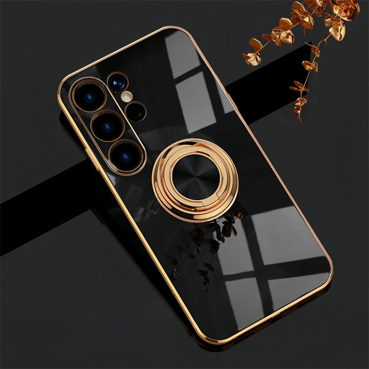 seraCase Cute Electroplated Samsung Case With Ring Holder for Samsung S24 Ultra / Black