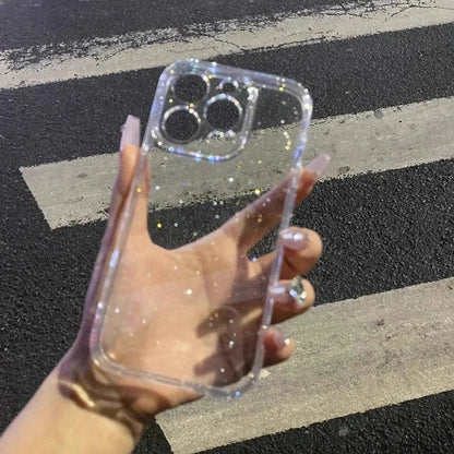 Soft Transparent iPhone Case with Glitter