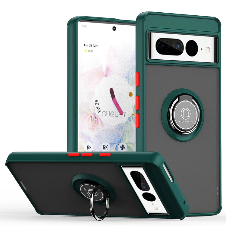 seraCase Sturdy Ring Stand Armor Pixel Case for Google Pixel 7 / Dark Green