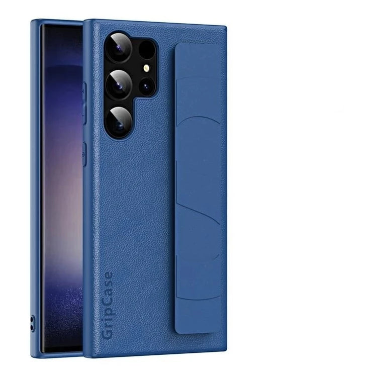 seraCase Leather Look Samsung Galaxy Case with Wristband for Samsung S24 Ultra / Blue