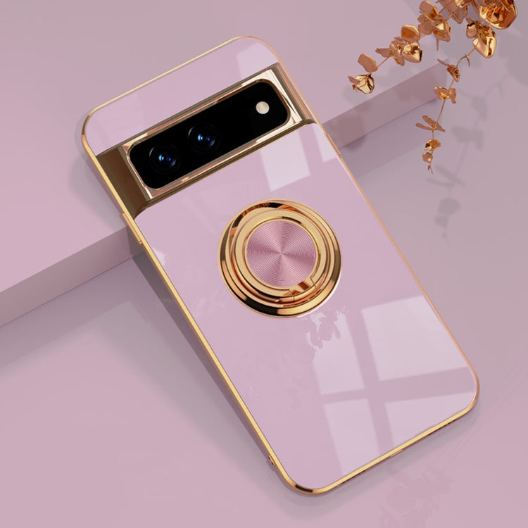 seraCase Luxury Metal Ring Silicon Pixel Case for Google Pixel 7 / Purple