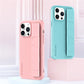 Colorful Wrist Strap Soft Leather iPhone Case