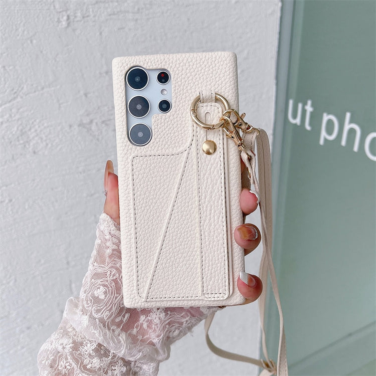 seraCase Luxury Leather Sling Wallet Samsung Case for Samsung A13 5G / White