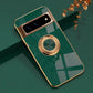 seraCase Luxury Metal Ring Silicon Pixel Case for Google Pixel 7 / Dark Green