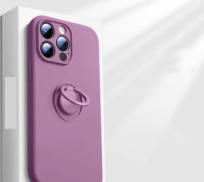 Smooth Silicone Ring Holder iPhone Case