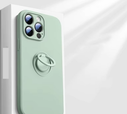 Smooth Silicone Ring Holder iPhone Case