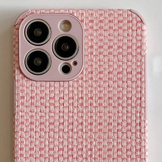 seraCase Luxury Woven Fabric iPhone Case for iPhone 14 Pro Max / Pink