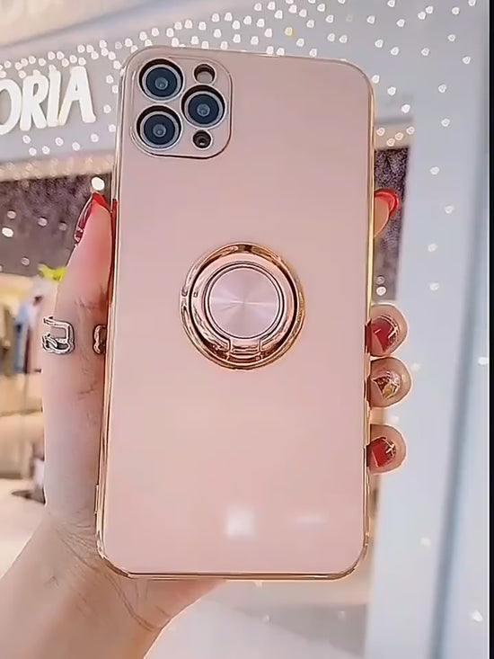 Cute Metal Ring Holder iPhone Case