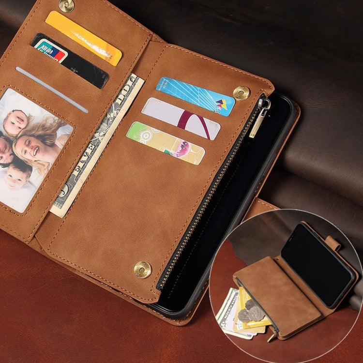 seraCase Premium Leather Card Wallet iPhone Case with Flip Zip for