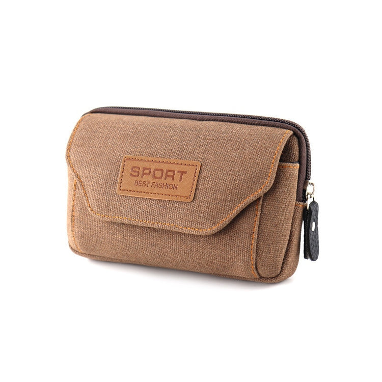 seraCase Canvas Waist Belt Universal Phone Case for 2 Brown 5.0-5.5inch